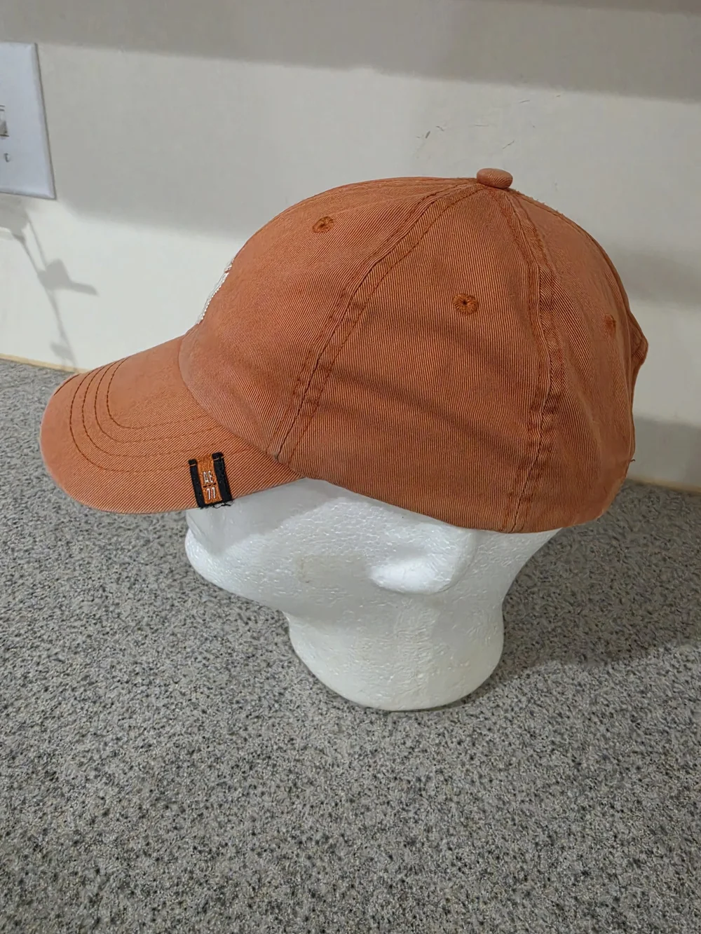 American Eagle Outfitters Orange Baseball Cap with White '3' Embroidery